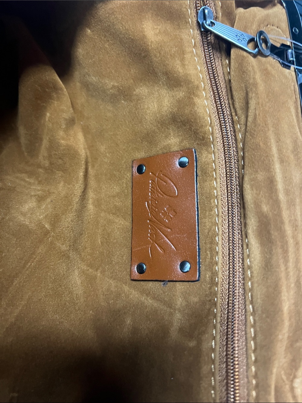 Patricia Nash Sofia Frame Crossbody Rugged Natural Grain Leather - Picture 11 of 12